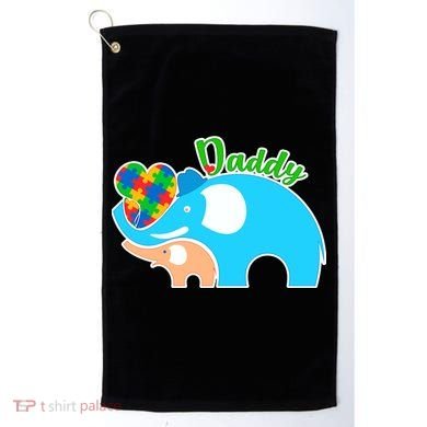 Autism Daddy Cute Elephant Golf Towel