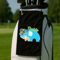Autism Daddy Cute Elephant Golf Towel thumb 2