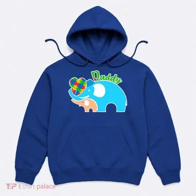 Autism Daddy Cute Elephant Hoodie