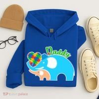 Autism Daddy Cute Elephant Hoodie thumb 4