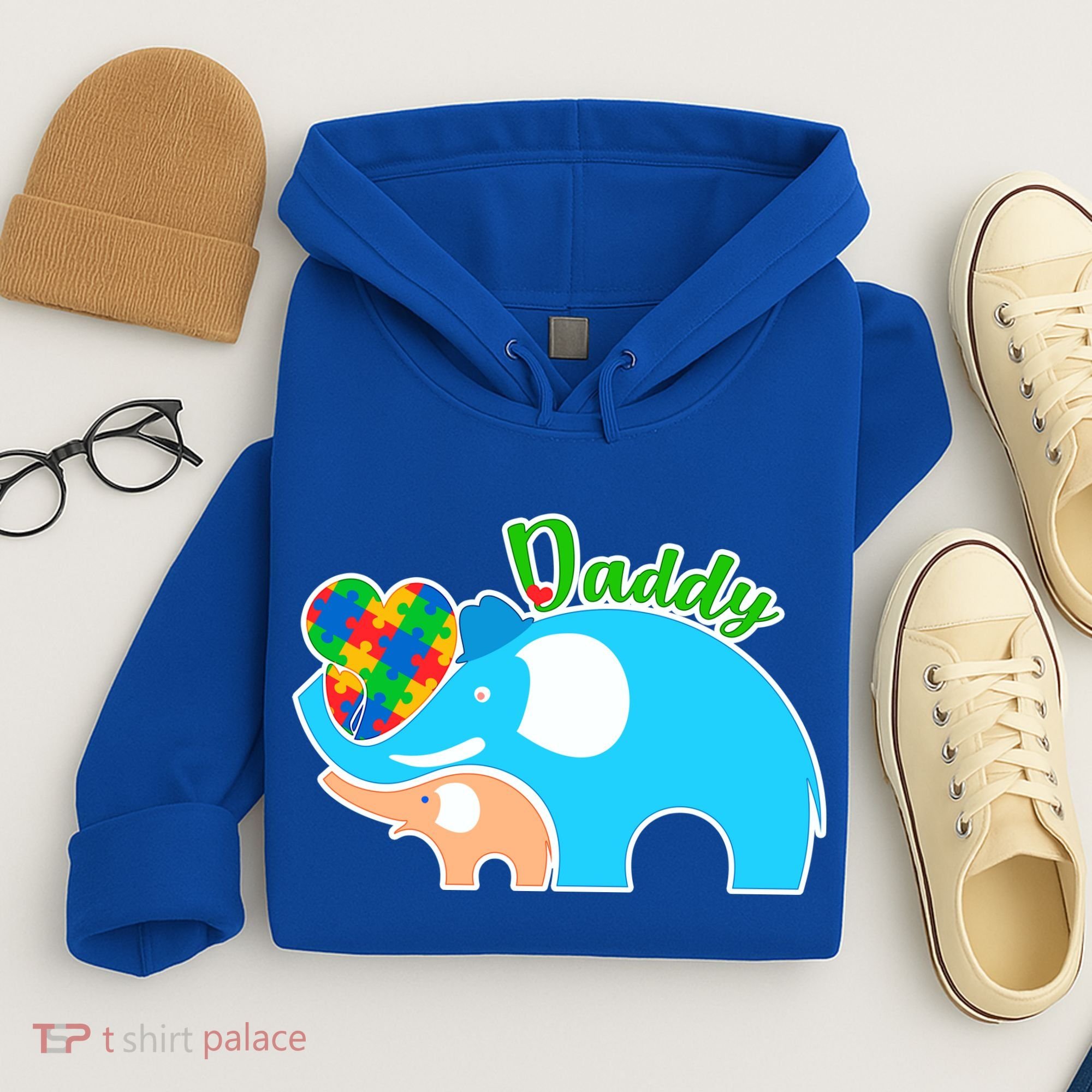 Autism Daddy Cute Elephant Hoodie