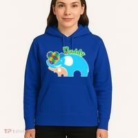 Autism Daddy Cute Elephant Hoodie thumb 5