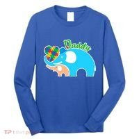 Autism Daddy Cute Elephant Long Sleeve Shirt thumb 0