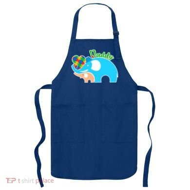 Autism Daddy Cute Elephant Apron