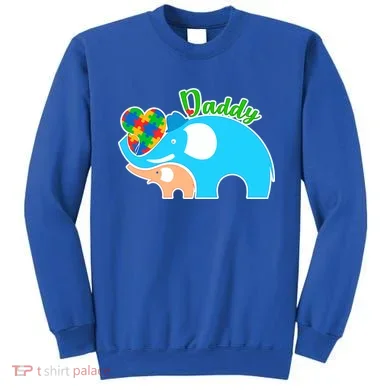 Autism Daddy Cute Elephant Sweatshirt