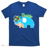 Autism Daddy Cute Elephant T-Shirt thumb 0