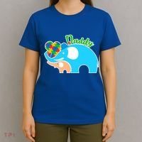 Autism Daddy Cute Elephant T-Shirt thumb 4