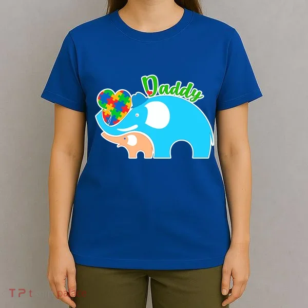 Autism Daddy Cute Elephant T-Shirt