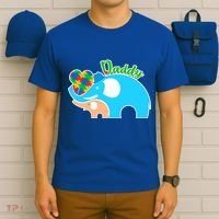 Autism Daddy Cute Elephant T-Shirt thumb 6