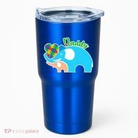 Autism Daddy Cute Elephant Tumbler thumb 0