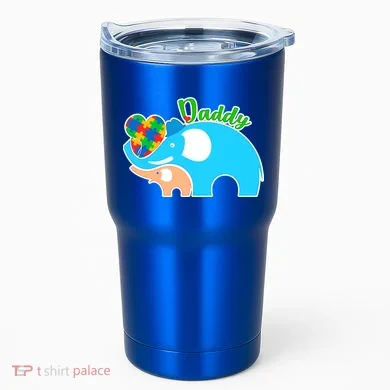 Autism Daddy Cute Elephant Tumbler