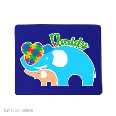 Autism Daddy Cute Elephant Mousepad