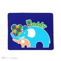 Autism Daddy Cute Elephant Mousepad thumb 0