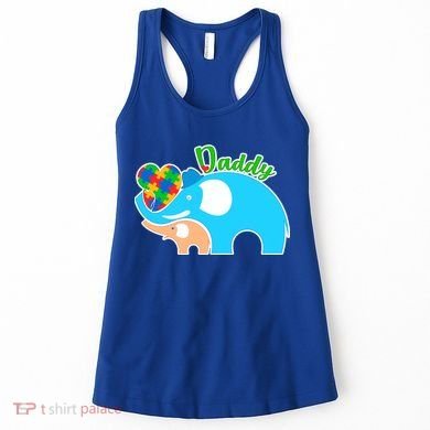 Autism Daddy Cute Elephant Women's Tank Top