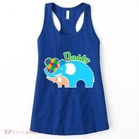 Autism Daddy Cute Elephant Women's Tank Top thumb 0
