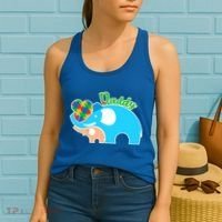 Autism Daddy Cute Elephant Women's Tank Top thumb 2