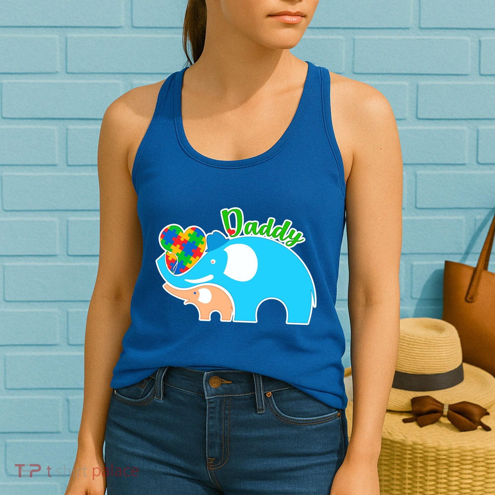 Autism Daddy Cute Elephant Women's Tank Top