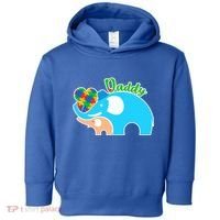 Autism Daddy Cute Elephant Toddler Hoodie thumb 0