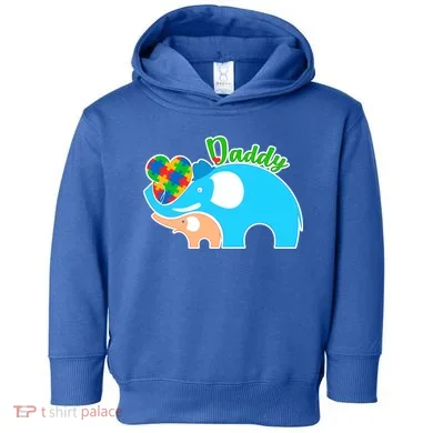 Autism Daddy Cute Elephant Toddler Hoodie