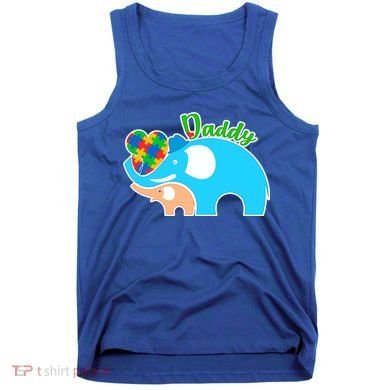 Autism Daddy Cute Elephant Tank Top