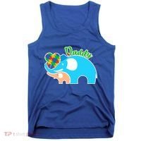 Autism Daddy Cute Elephant Tank Top thumb 0