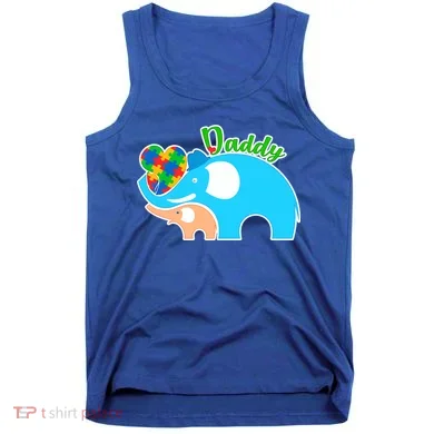 Autism Daddy Cute Elephant Tank Top