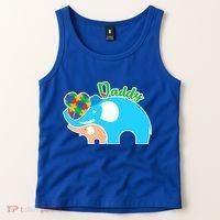 Autism Daddy Cute Elephant Tank Top thumb 2