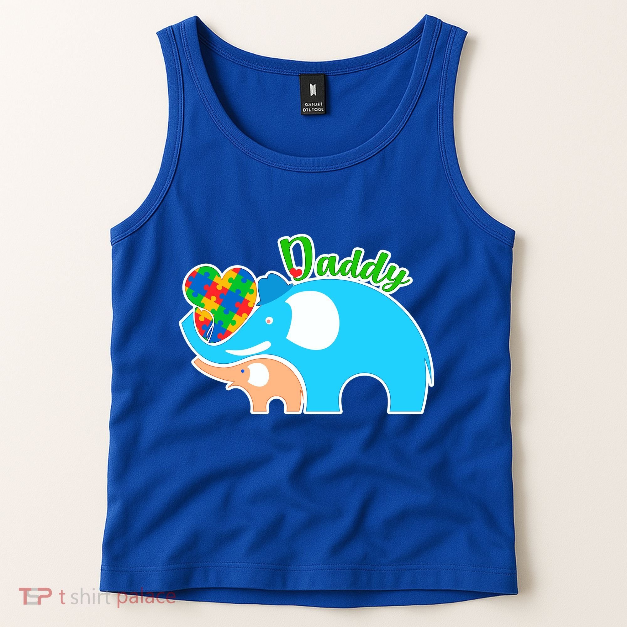 Autism Daddy Cute Elephant Tank Top