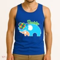Autism Daddy Cute Elephant Tank Top thumb 3