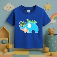 Autism Daddy Cute Elephant Toddler T-Shirt thumb 3