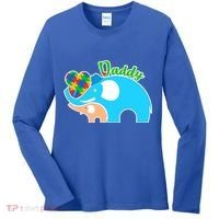 Autism Daddy Cute Elephant Women's Long Sleeve Shirt thumb 0