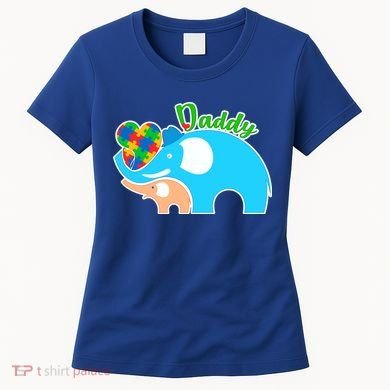 Autism Daddy Cute Elephant Women's T-Shirt