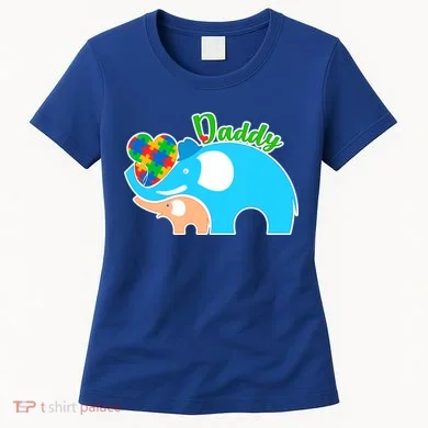 Autism Daddy Cute Elephant Women's T-Shirt