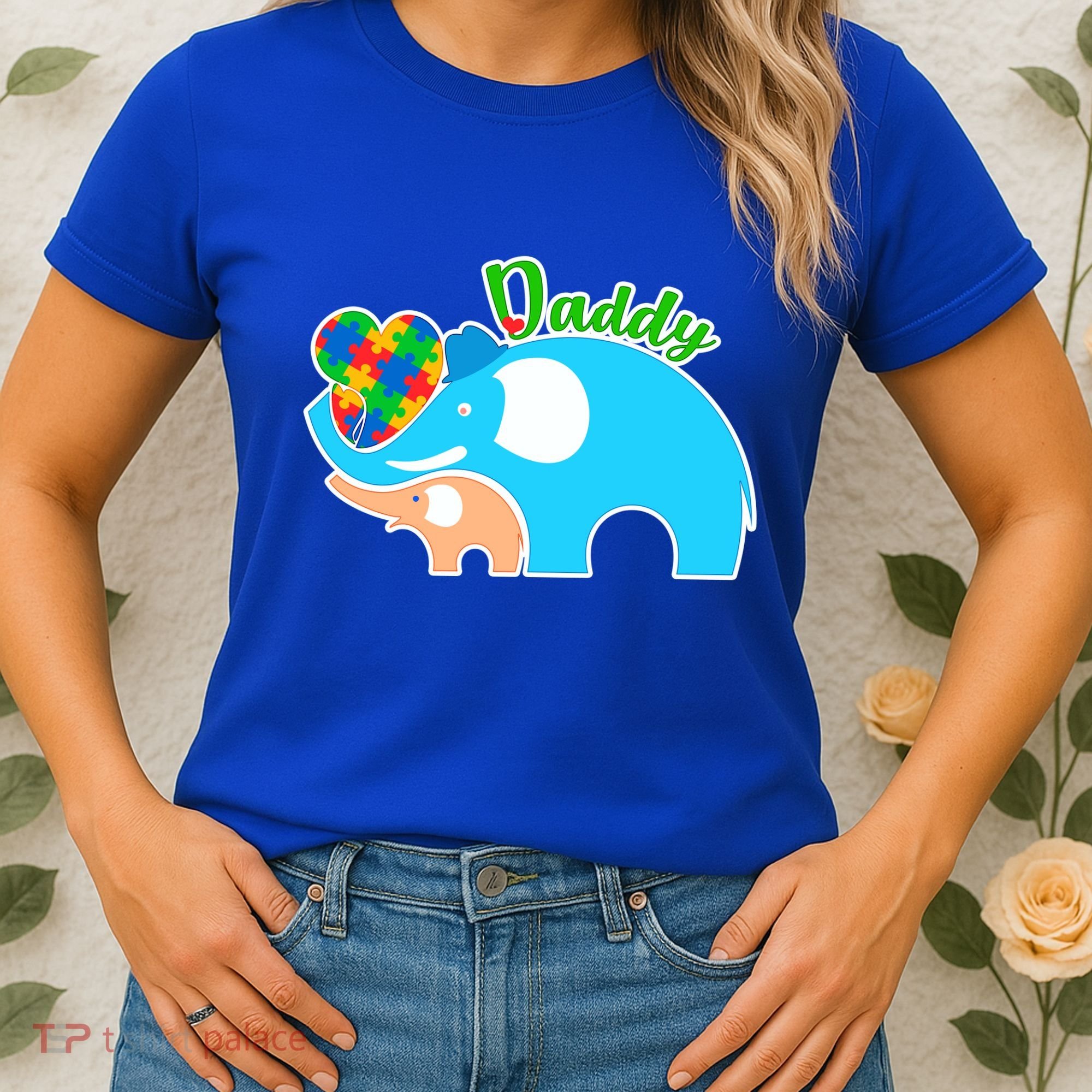 Autism Daddy Cute Elephant Women's T-Shirt