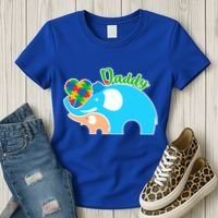 Autism Daddy Cute Elephant Women's T-Shirt thumb 3