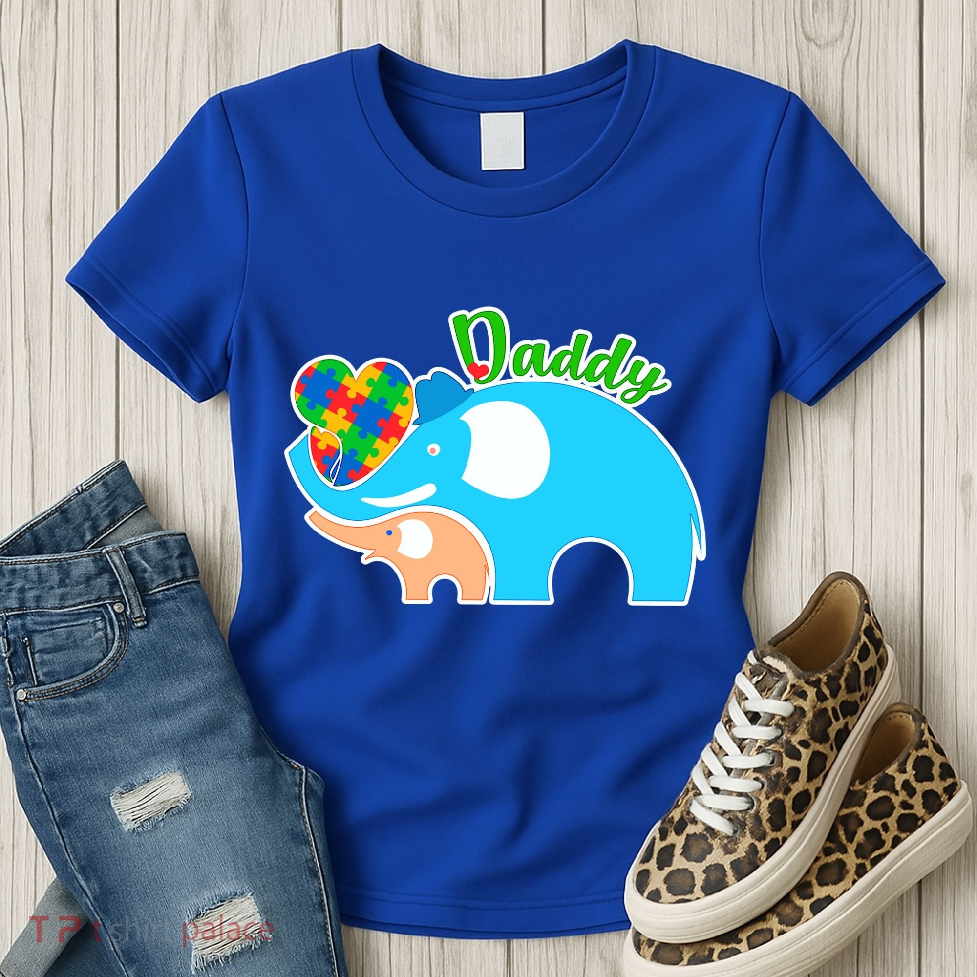 Autism Daddy Cute Elephant Women's T-Shirt