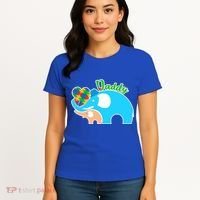 Autism Daddy Cute Elephant Women's T-Shirt thumb 4