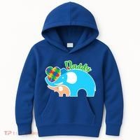Autism Daddy Cute Elephant Kids Hoodie thumb 0