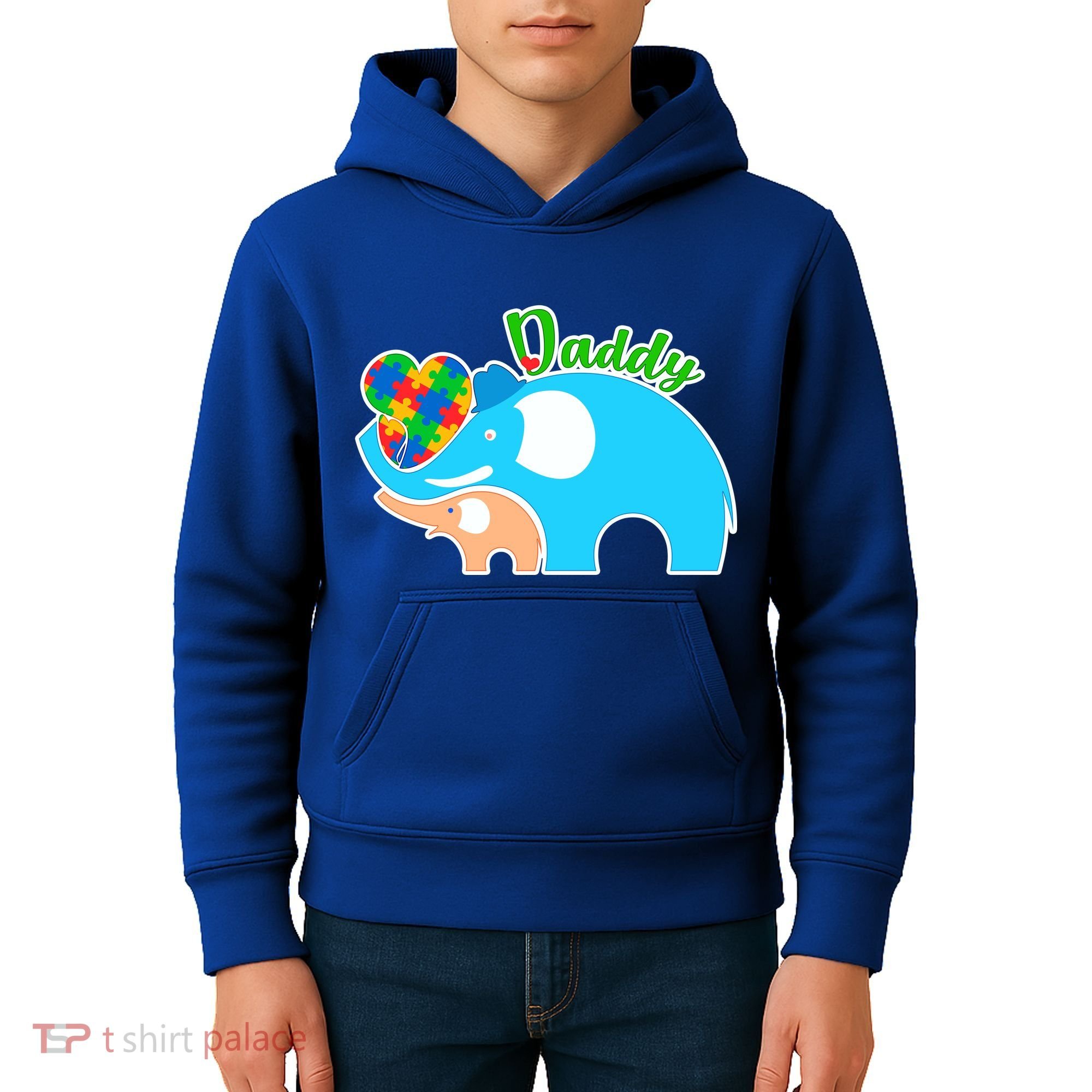 Autism Daddy Cute Elephant Kids Hoodie