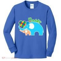 Autism Daddy Cute Elephant Kids Long Sleeve Shirt thumb 0