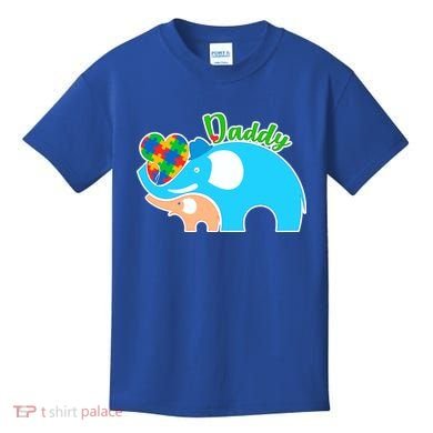 Autism Daddy Cute Elephant Kids T-Shirt