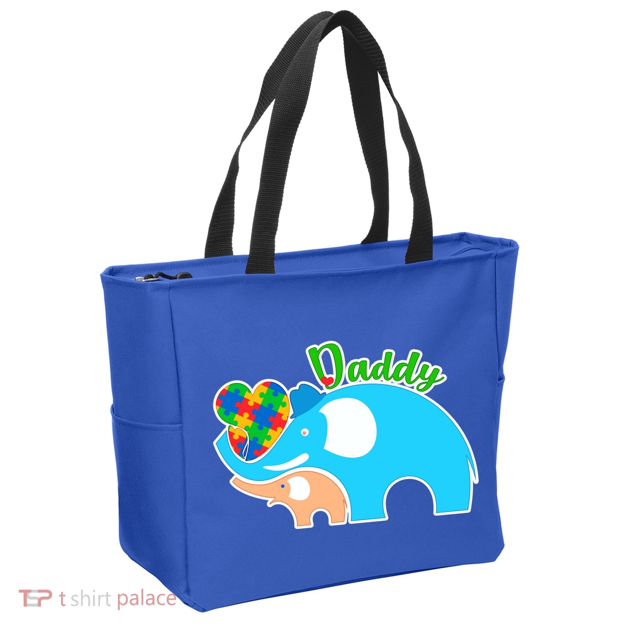 Autism Daddy Cute Elephant Tote Bag