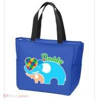 Autism Daddy Cute Elephant Tote Bag thumb 3