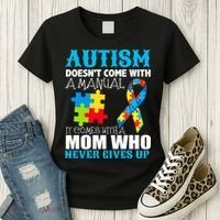 Autism Doesn't Come With A Manual Women's T-Shirt thumb 3