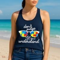 Autism Don't Judge What You Don't Understand Women's Tank Top thumb 2