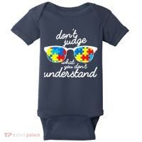 Autism Don't Judge What You Don't Understand Baby Bodysuit thumb 0