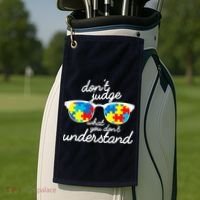 Autism Don't Judge What You Don't Understand Golf Towel thumb 2