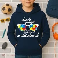 Autism Don't Judge What You Don't Understand Kids Hoodie thumb 2