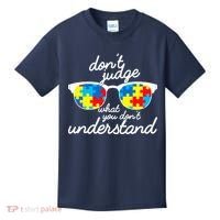 Autism Don't Judge What You Don't Understand Kids T-Shirt thumb 0