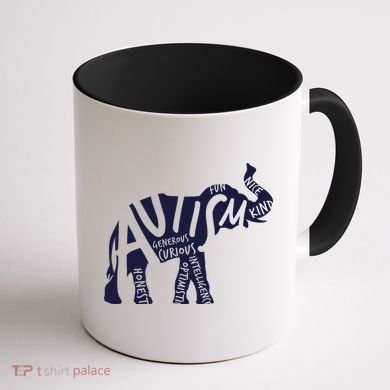 Autism Elephant Kind Words Coffee Mug back